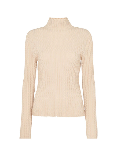 Textured Detail High Neck Knit