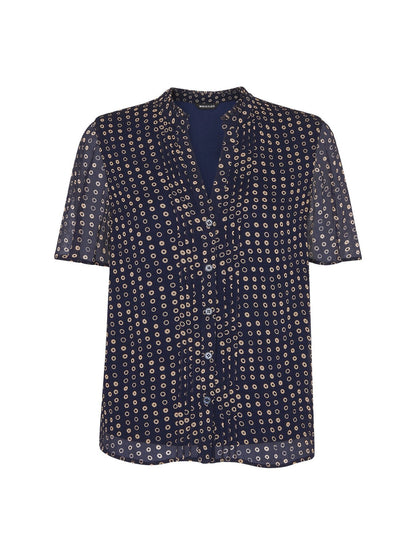 Spotted Hoop Frill Blouse