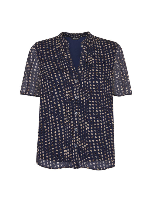 Spotted Hoop Frill Blouse