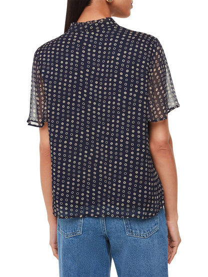 Spotted Hoop Frill Blouse