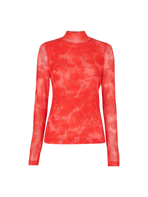 Blurred Blooms Mesh Top