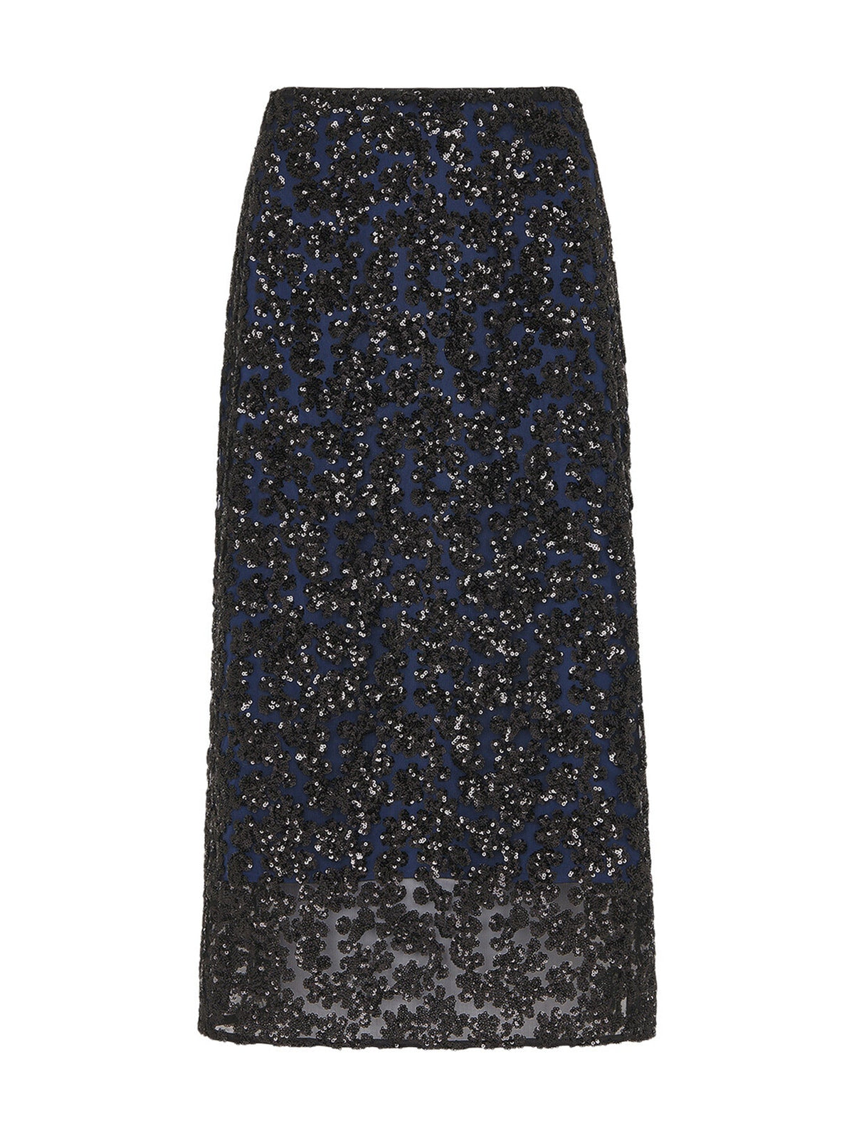 Floral Sequin Midi Skirt