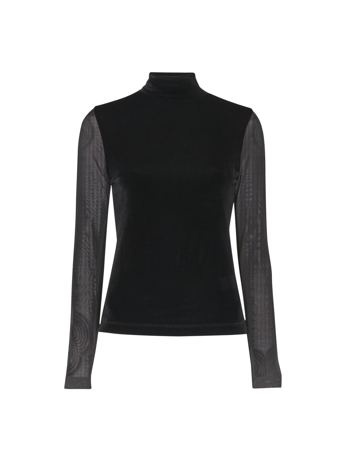 Velvet Mesh Sleeve Top
