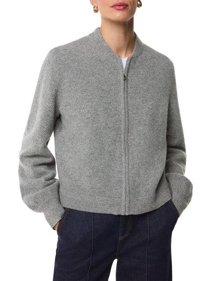 Zip Front Bomber Knit