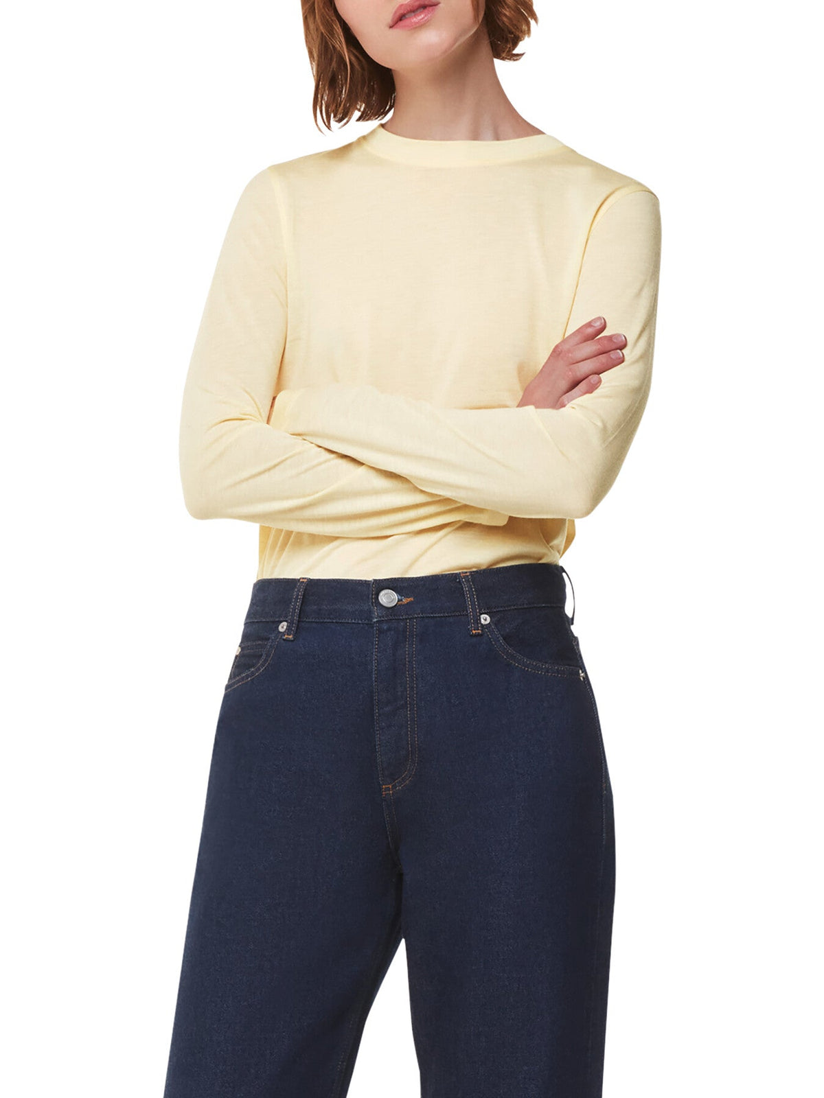 Wool Blend Crew Neck Top