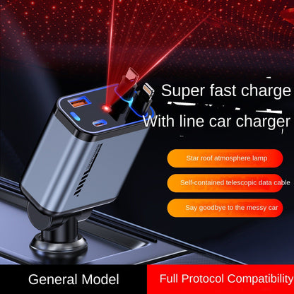 4-in-1 Car Fast Charging Adapter with 80cm Cable