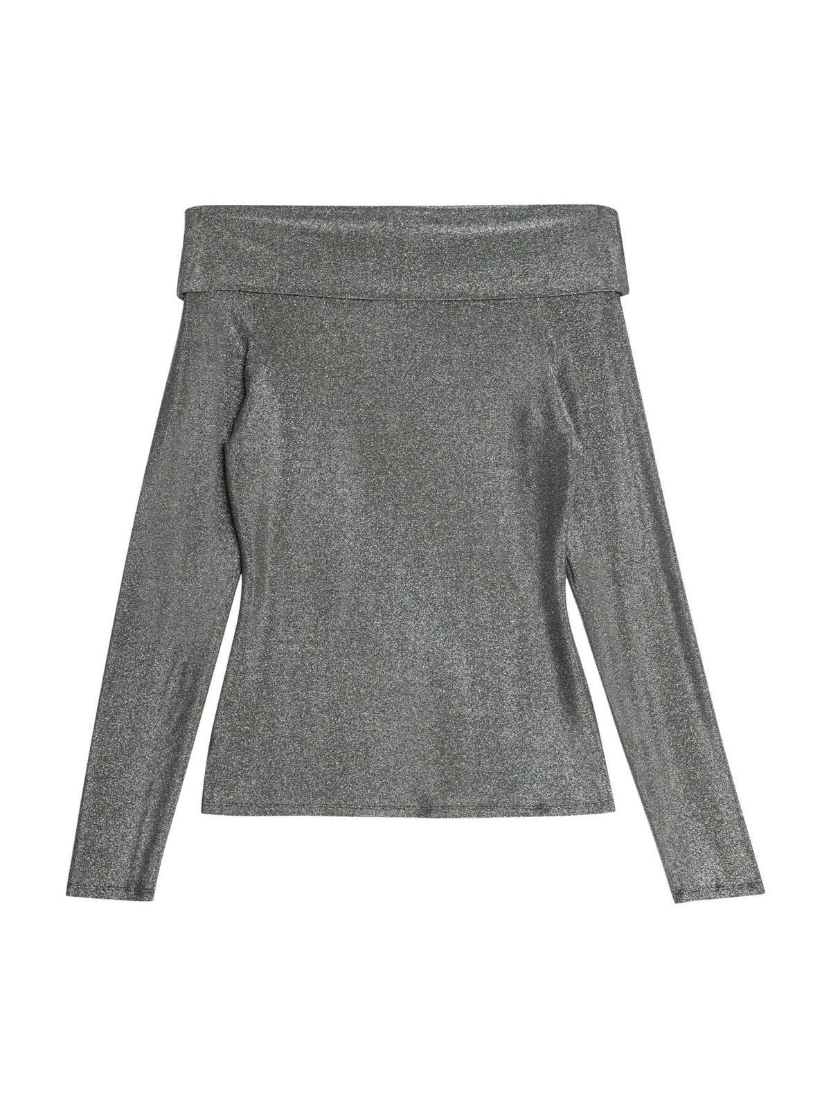 Glitter Bardot Top Silver