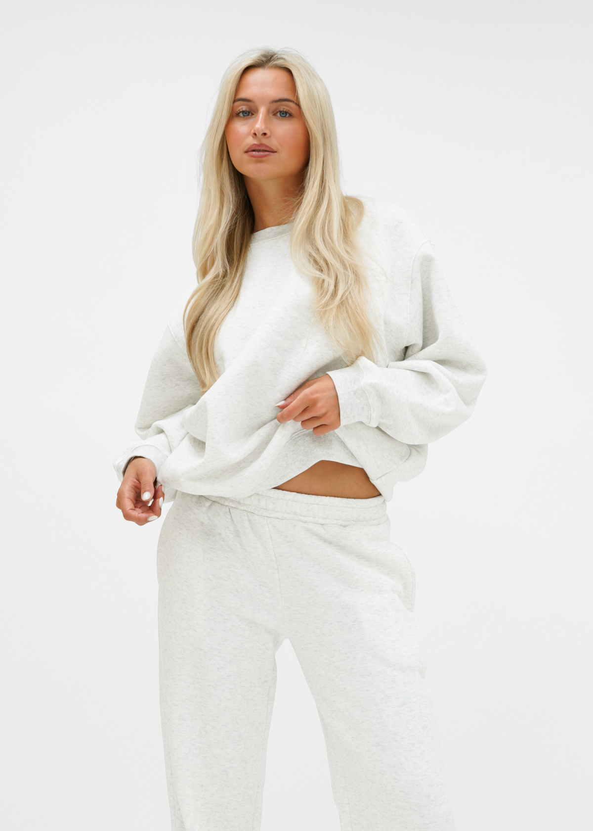 Basic sweater light grey melange (tall)