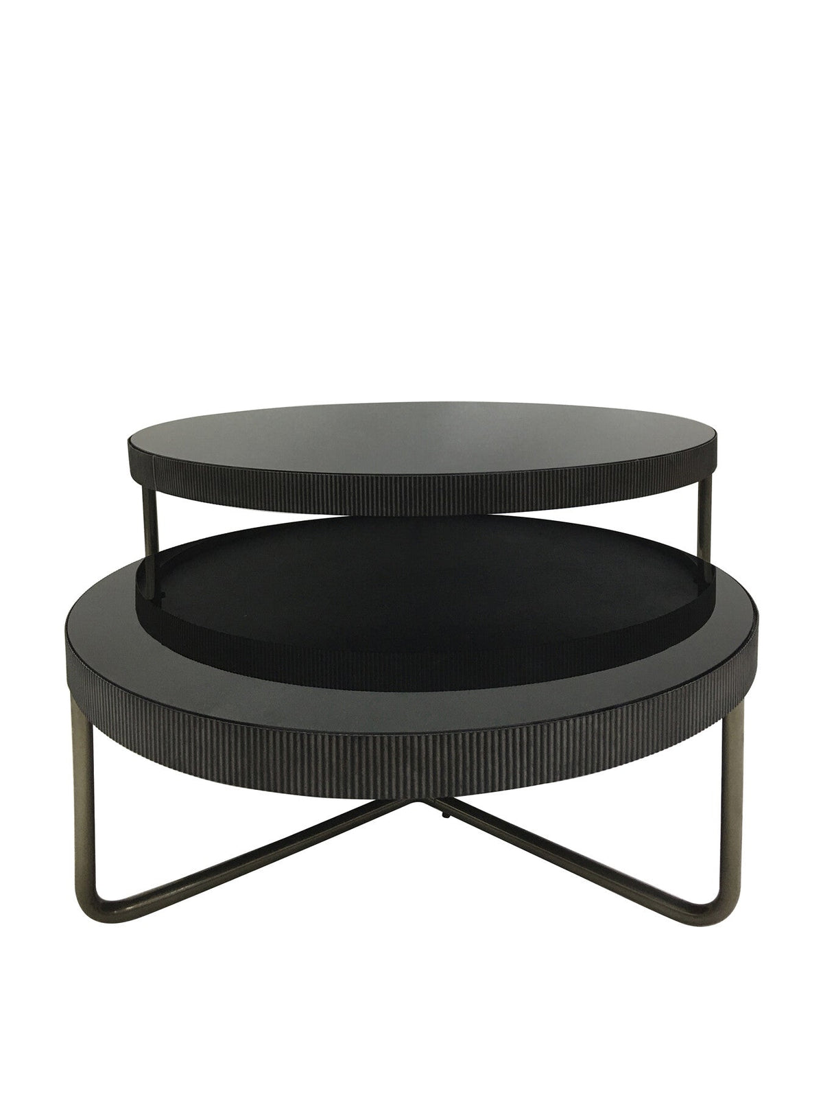 Knightsbridge Round Coffee Table Set of 2 with Tinted Glass