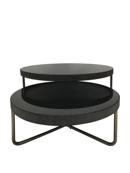 Knightsbridge Round Coffee Table Set of 2 with Tinted Glass