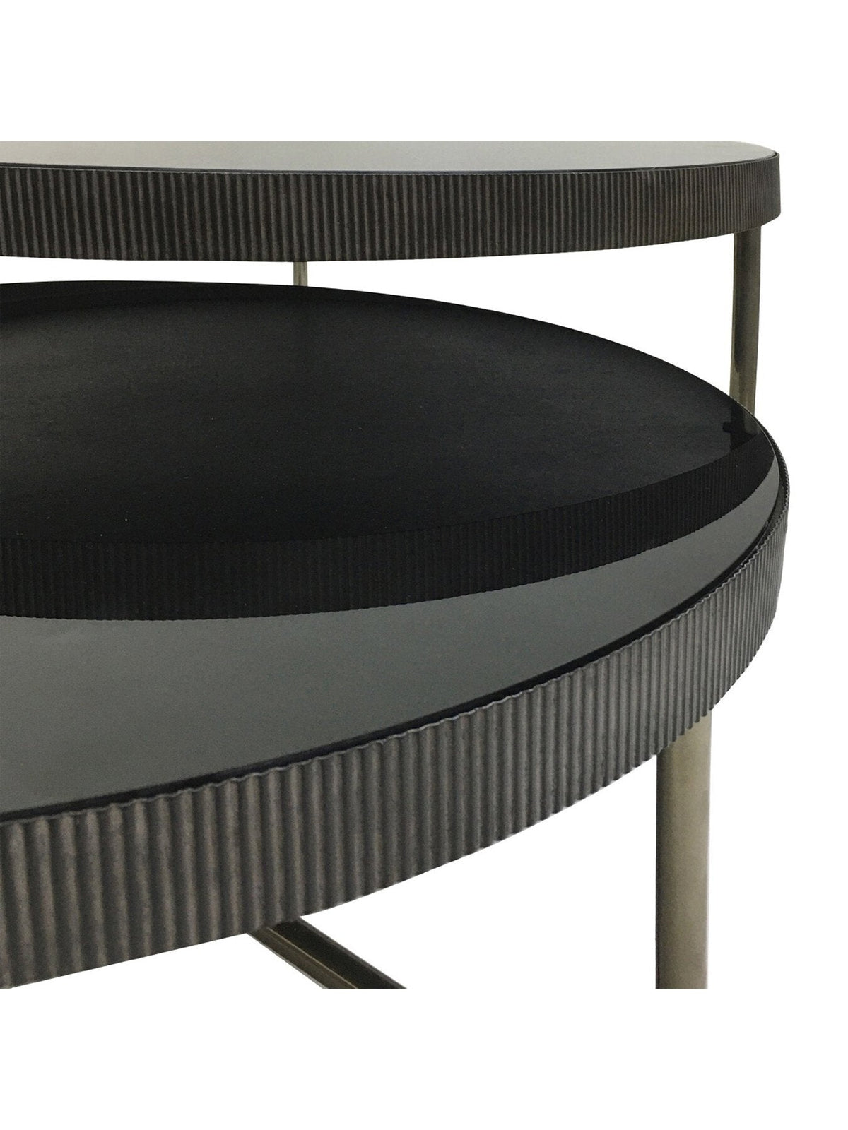 Knightsbridge Round Coffee Table Set of 2 with Tinted Glass