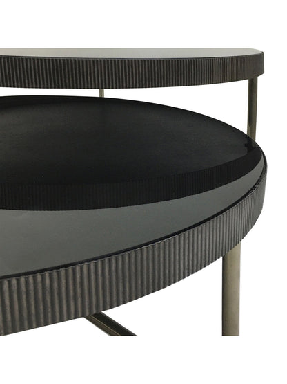 Knightsbridge Round Coffee Table Set of 2 with Tinted Glass
