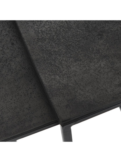 Luna Graphite Textured Aluminium Set of 2 Side Tables