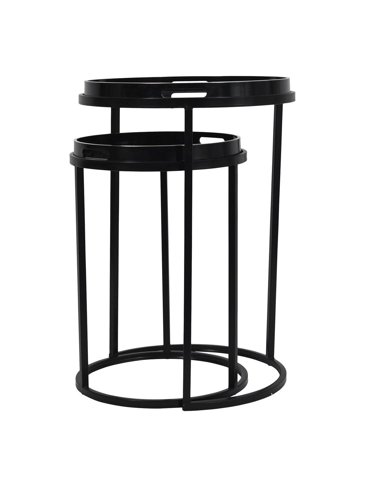 Monochrome Swirl Set of 2 Side Tray Tables
