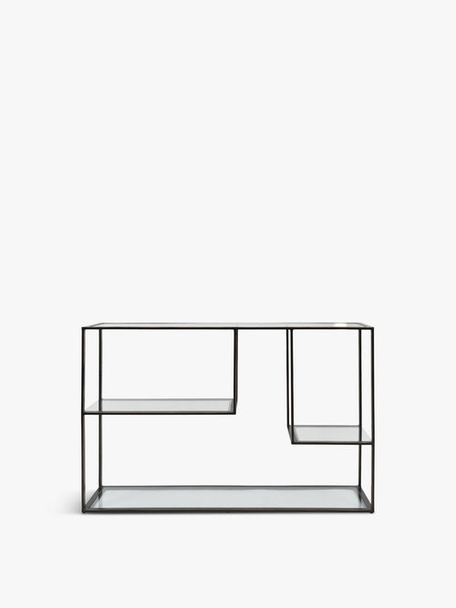 Deveraux Gilded Metal and Glass Console Table