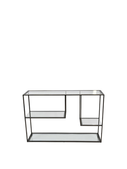 Deveraux Gilded Metal and Glass Console Table