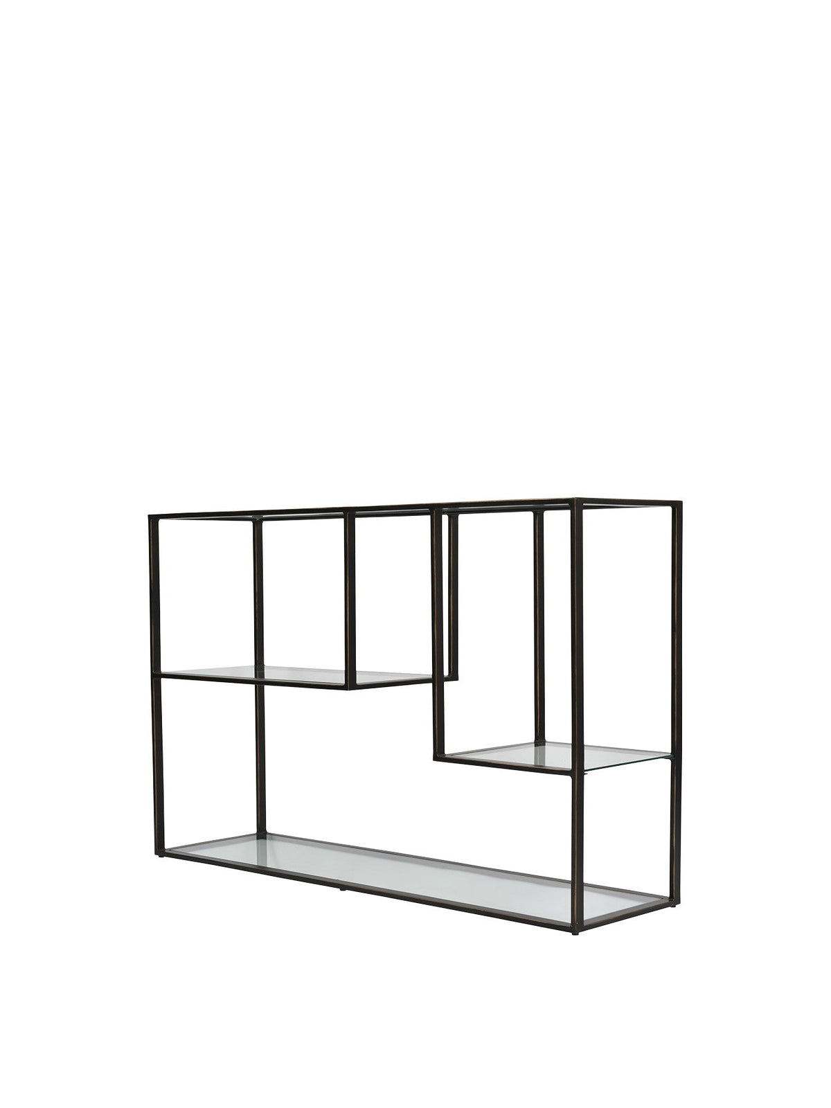 Deveraux Gilded Metal and Glass Console Table