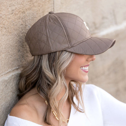 Quilted Puffer Ball Cap