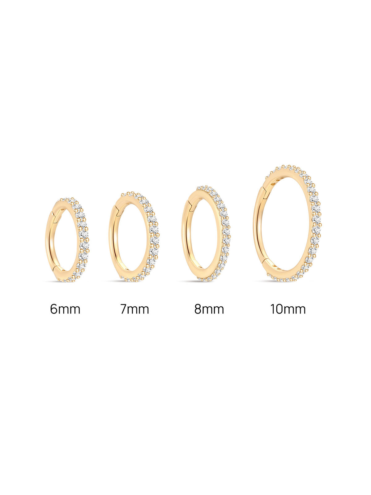 KOSINER 14K Solid Gold Elegant Pave Hoop