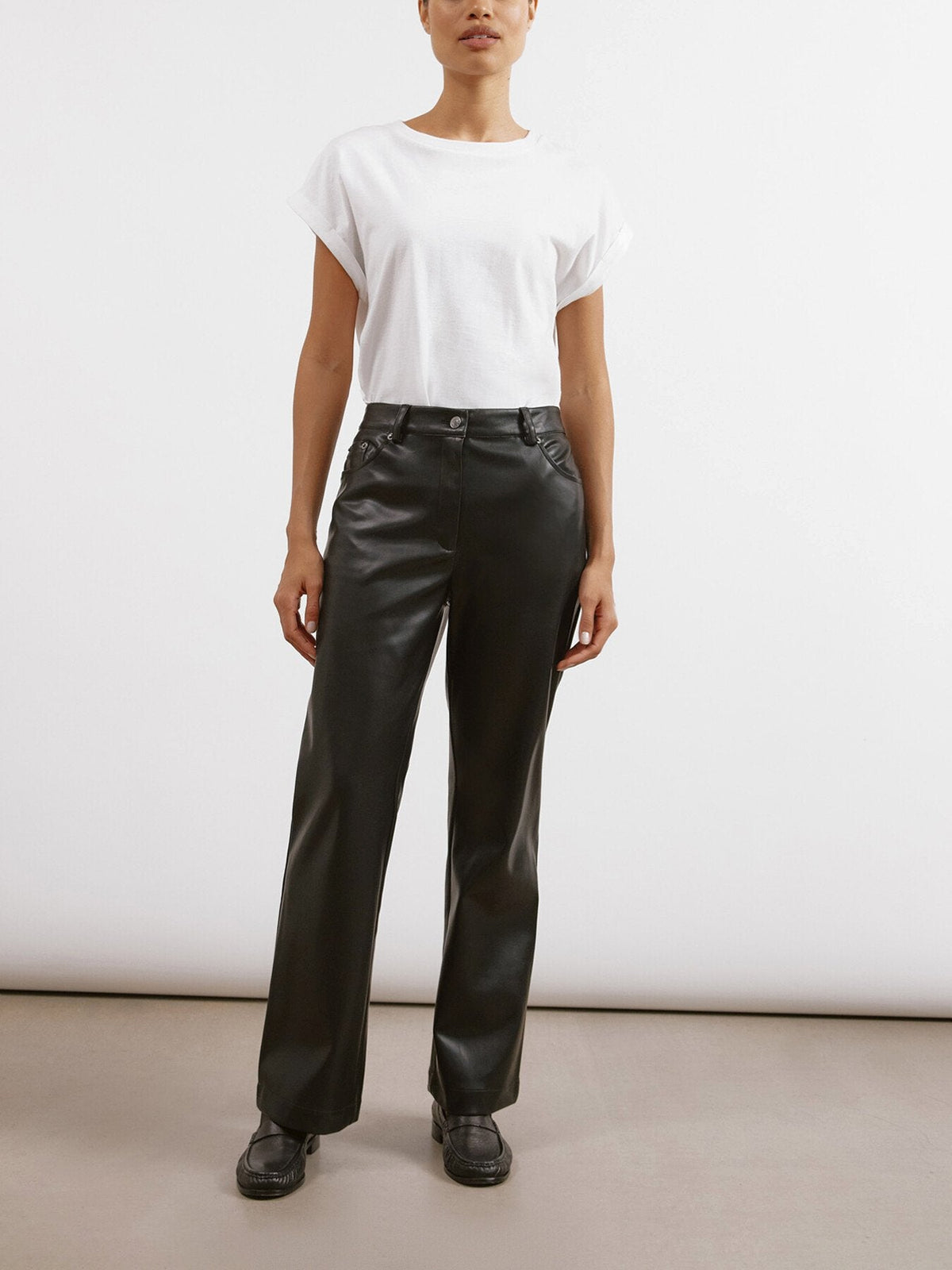 Faux Leather Jeans