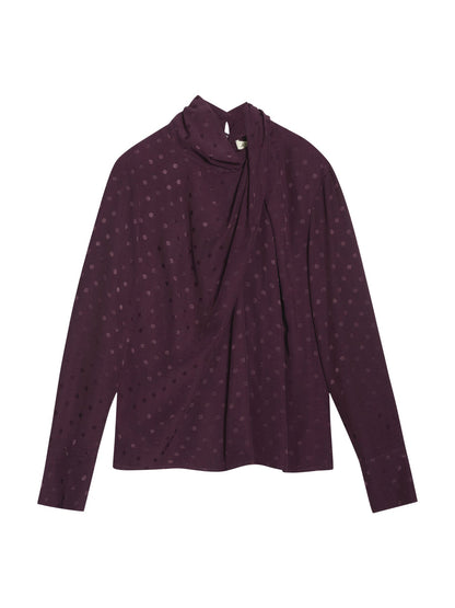 Jaquard  Twist Neck Top