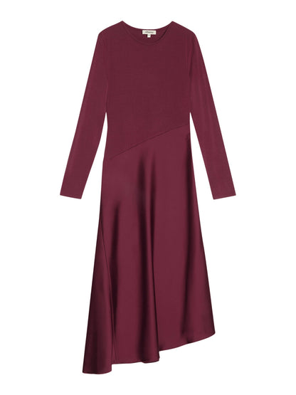 Satin & Jersey Asymmetric Dress