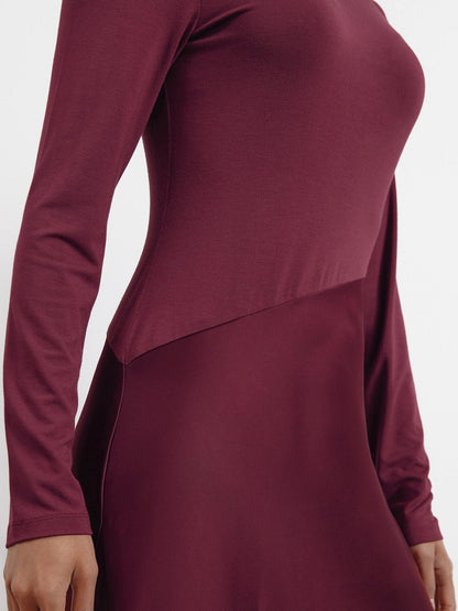 Satin & Jersey Asymmetric Dress