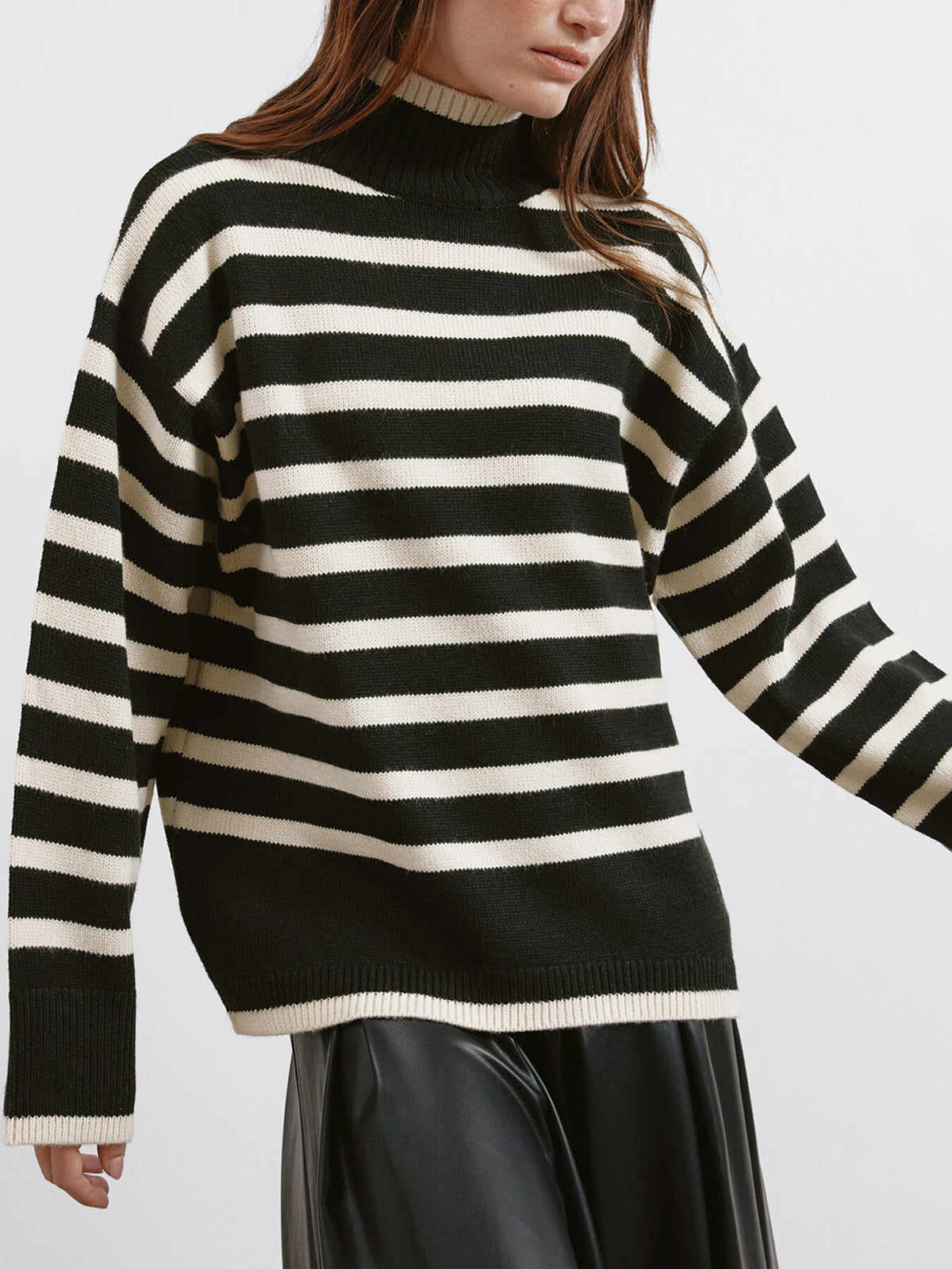 Stripe Turtle Neck