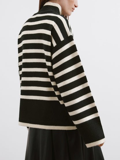 Stripe Turtle Neck