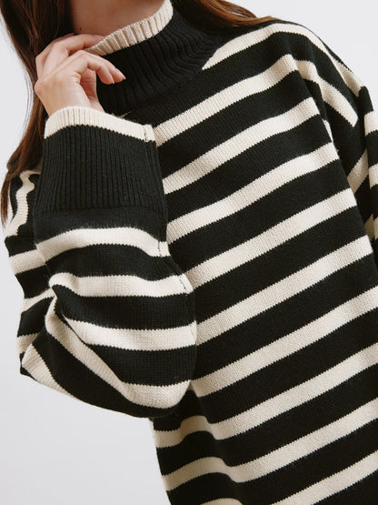 Stripe Turtle Neck