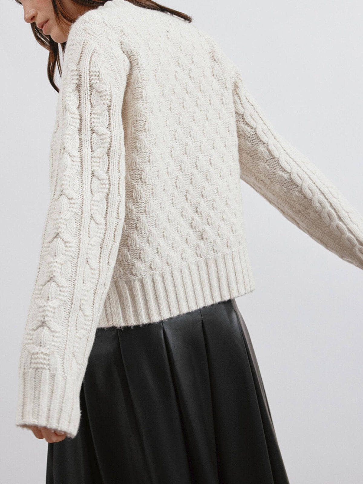 Cable Crew Neck Jumper Cream