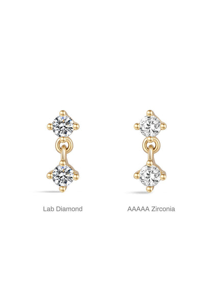 KOSINER 14K Solid Gold Minimalist Pendant Flat Back Stud