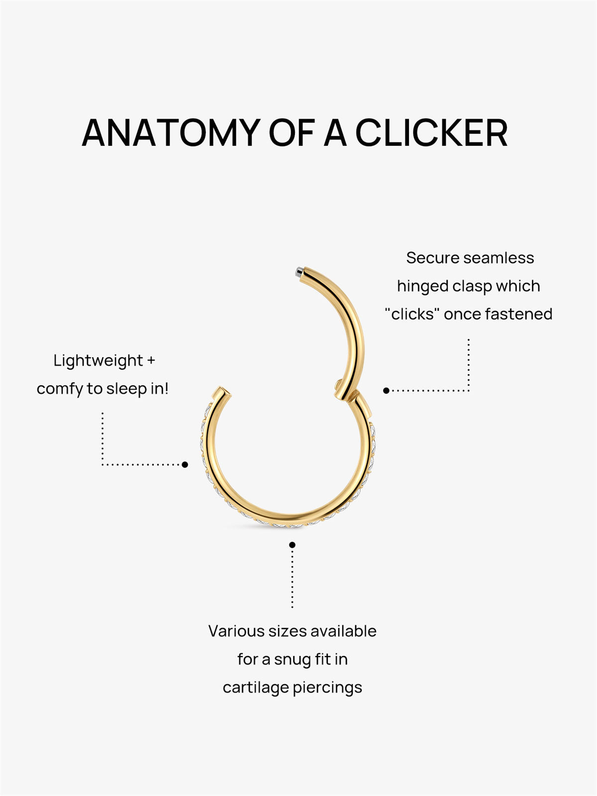 KOSINER 14K Solid Gold Elegant Pave Hoop