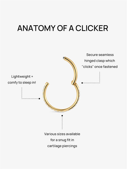 KOSINER 14K Solid Gold Elegant Pave Hoop
