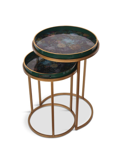 Mathilde Floral Print Set Of 2 Side Tables