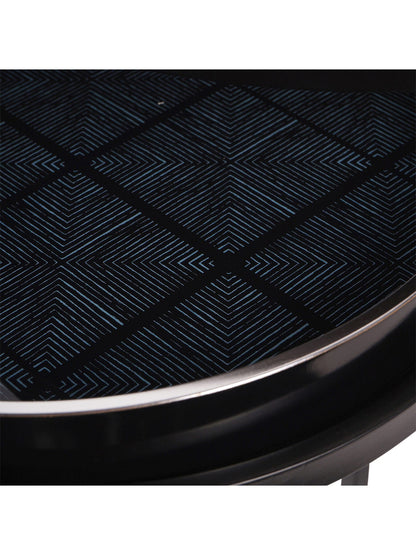Squares Pattern Set Of 2 Side Tray Tables