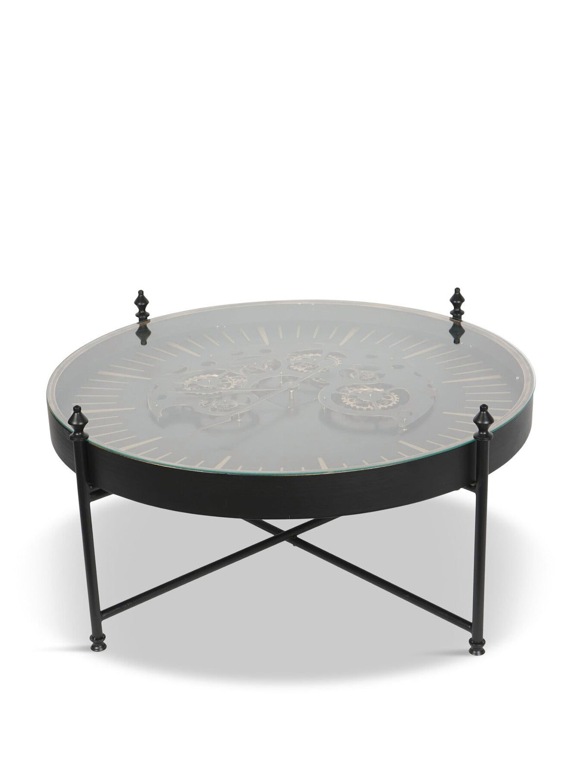 Palladium Coffee Table with Moving Dials Black Gold