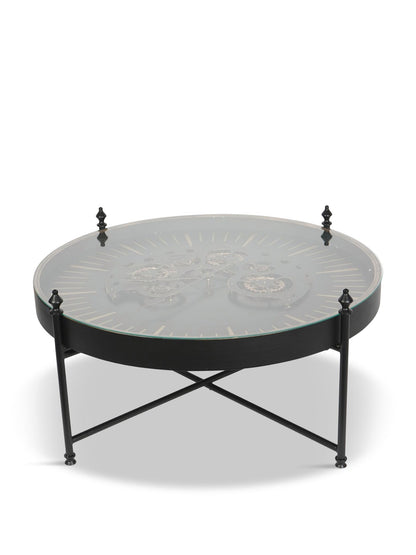 Palladium Coffee Table with Moving Dials Black Gold