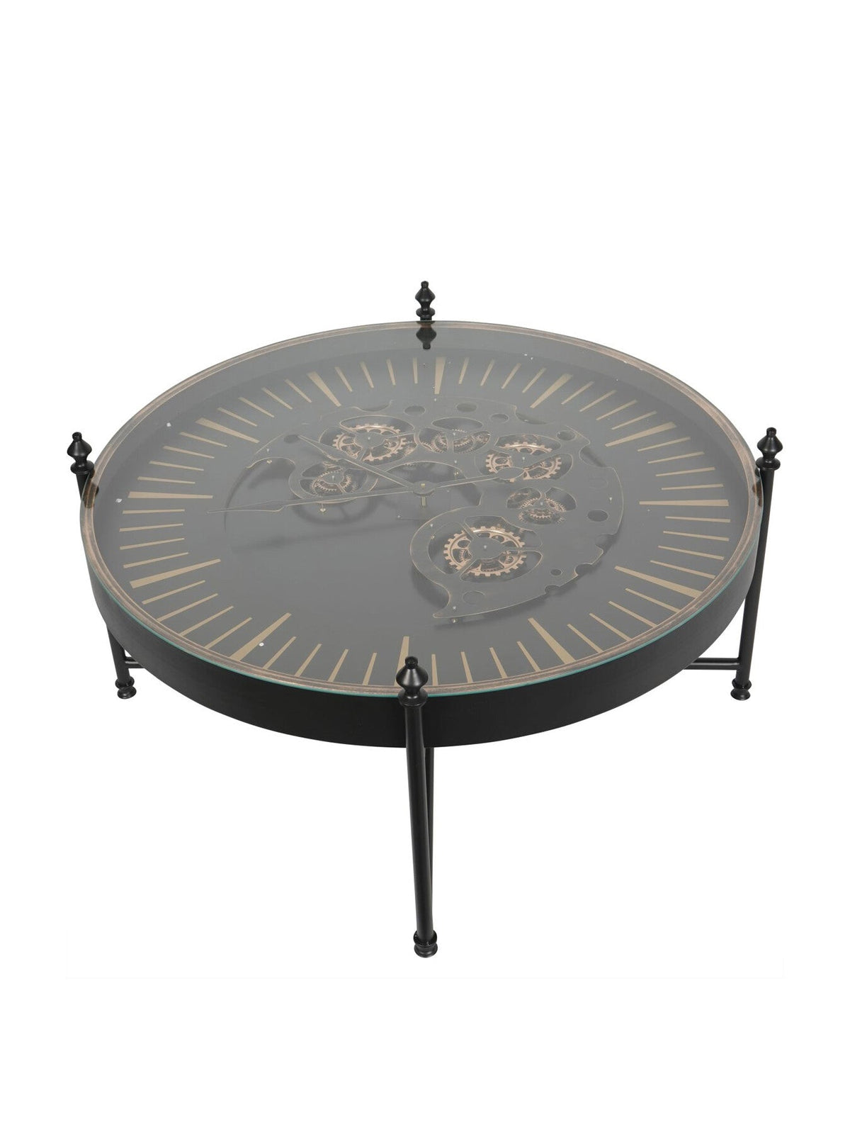 Palladium Coffee Table with Moving Dials Black Gold