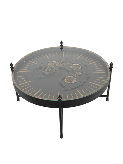 Palladium Coffee Table with Moving Dials Black Gold