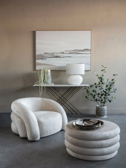 Casa Upholstered Storage Ottoman Cream