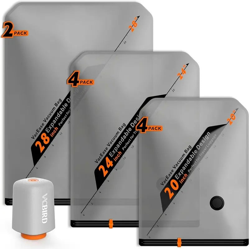 Vacuum Storage Bags with Rechargeable Wireless Pump, Reusable Compression Bags for Travel, Clothing, Blankets & Home Organization
