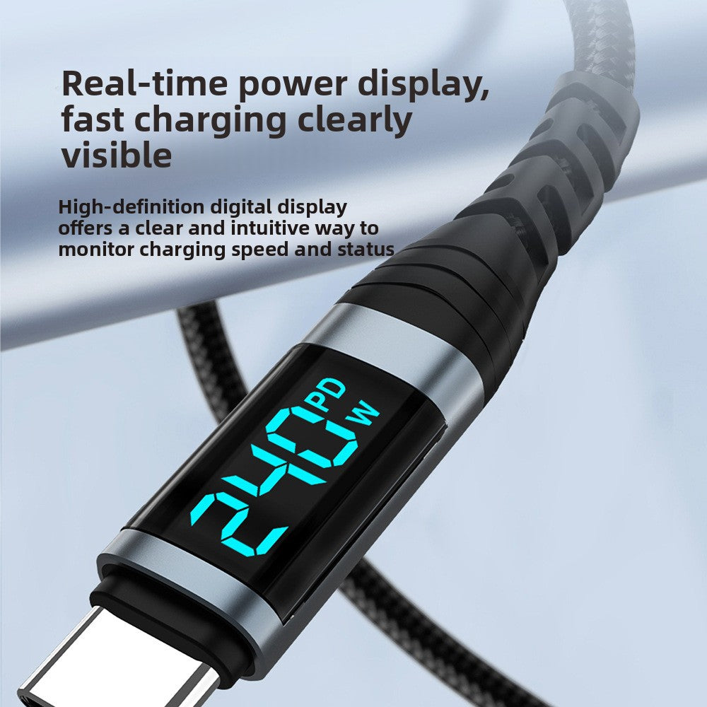 Digital Display 240W Type-C Fast Charging Cable