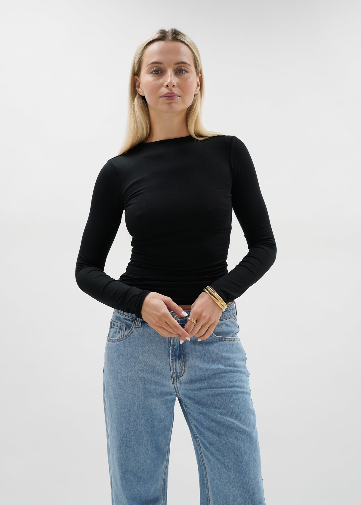 Long sleeve top long black (tall)