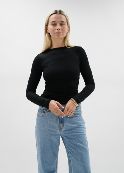 Long sleeve top long black (tall)