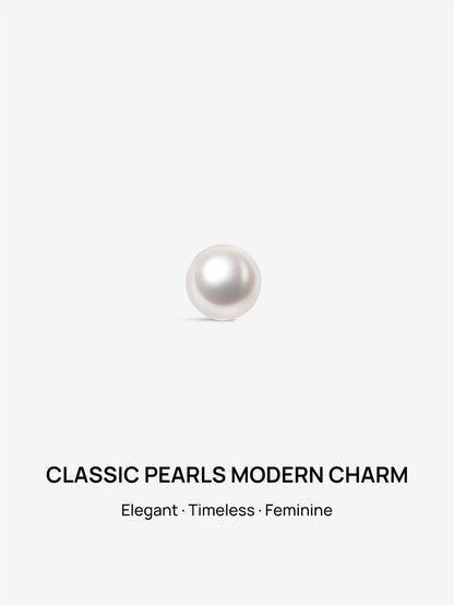 KOSINER 14K Solid Gold Classic Pearl Flat Back Stud