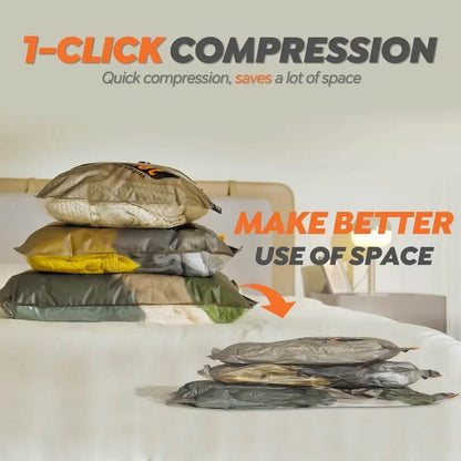 Vacuum Storage Bags with Rechargeable Wireless Pump, Reusable Compression Bags for Travel, Clothing, Blankets & Home Organization