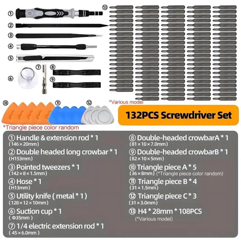 132-in-1 Precision Screwdriver Set, Magnetic Screwdriver Tool Kit with 108 Bits, Multifunctional Repair Tool Set for Electronics, Phones & More