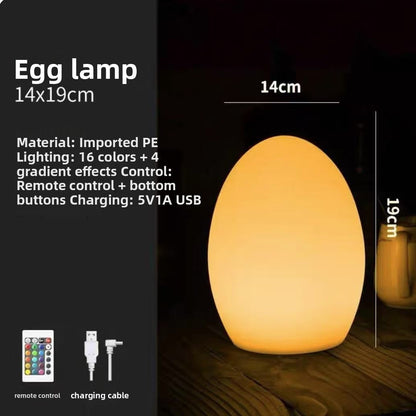 Egg Shaped LED Night Light with Remote Control