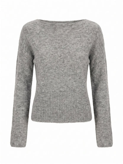 Matilda Ballet Neck Jumper - Charcoal Grey